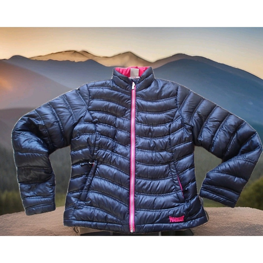 Marker Puffer Jacket Womens Medium Black Good 600 Down Fill‎ Quilted Zip Up